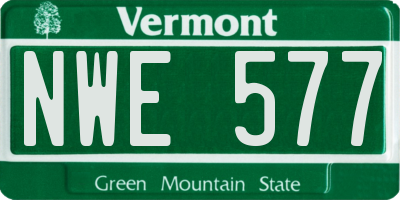 VT license plate NWE577
