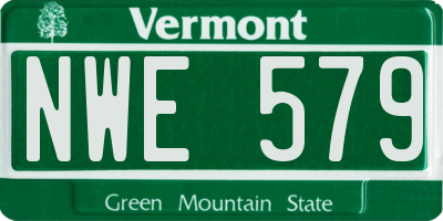 VT license plate NWE579