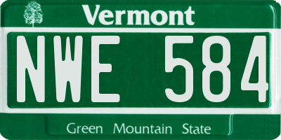 VT license plate NWE584