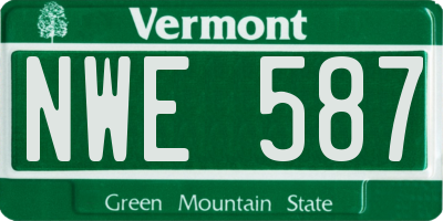 VT license plate NWE587