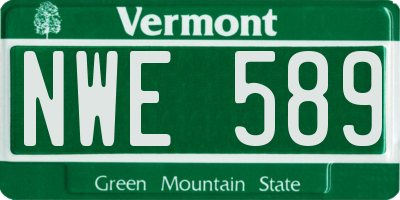 VT license plate NWE589