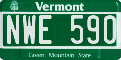 VT license plate NWE590