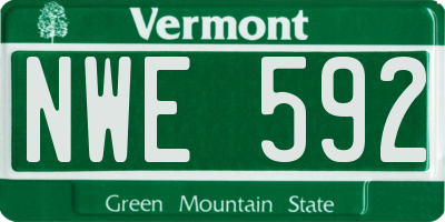 VT license plate NWE592