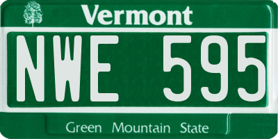VT license plate NWE595