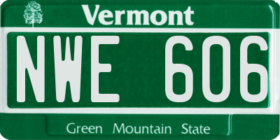 VT license plate NWE606
