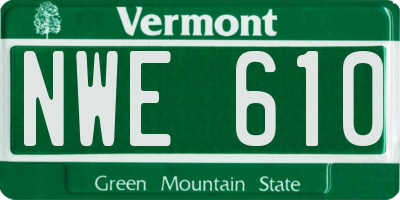 VT license plate NWE610