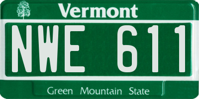 VT license plate NWE611