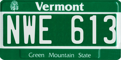 VT license plate NWE613