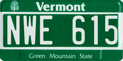 VT license plate NWE615