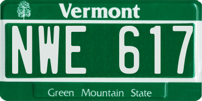 VT license plate NWE617