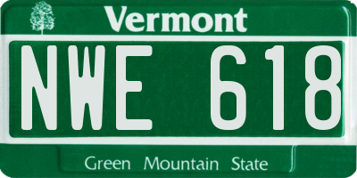 VT license plate NWE618