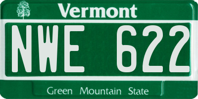 VT license plate NWE622