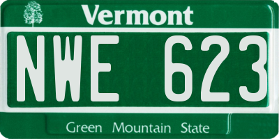 VT license plate NWE623