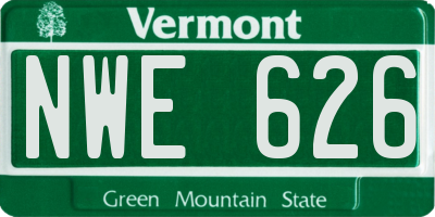 VT license plate NWE626
