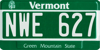 VT license plate NWE627