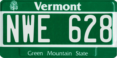 VT license plate NWE628