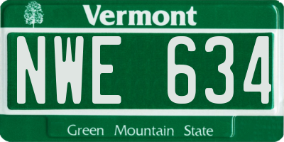 VT license plate NWE634