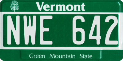 VT license plate NWE642
