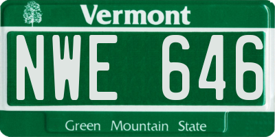 VT license plate NWE646
