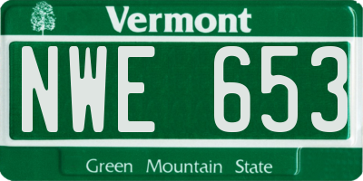 VT license plate NWE653