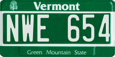 VT license plate NWE654