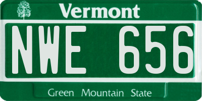 VT license plate NWE656