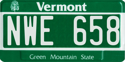 VT license plate NWE658