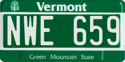 VT license plate NWE659