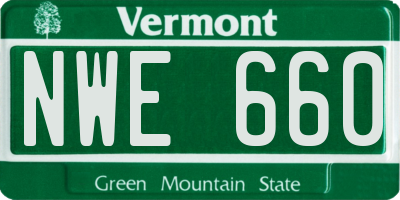 VT license plate NWE660