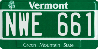 VT license plate NWE661