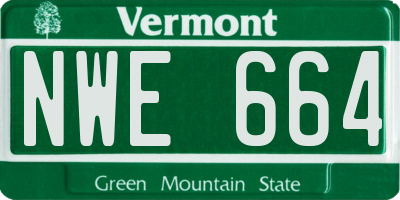VT license plate NWE664