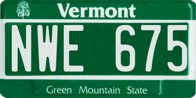 VT license plate NWE675