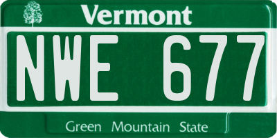 VT license plate NWE677