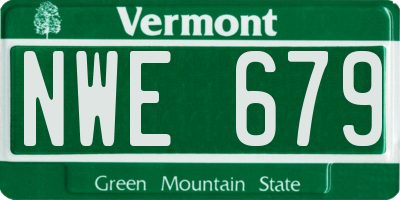 VT license plate NWE679