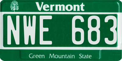VT license plate NWE683
