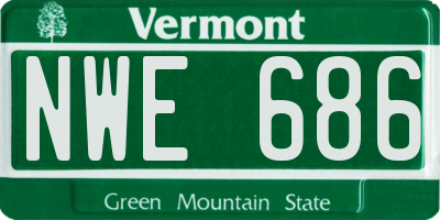 VT license plate NWE686