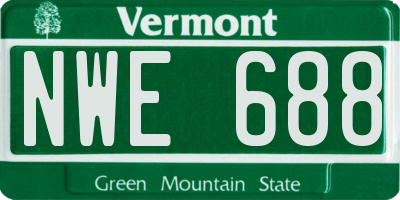 VT license plate NWE688