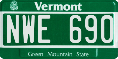 VT license plate NWE690