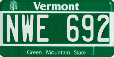 VT license plate NWE692