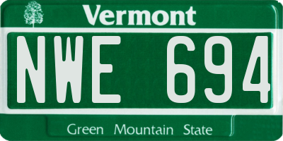 VT license plate NWE694