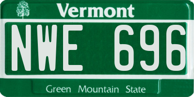 VT license plate NWE696