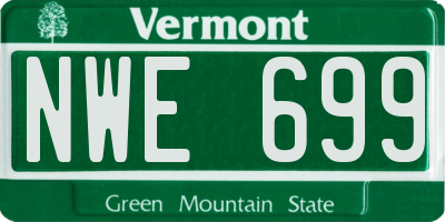 VT license plate NWE699