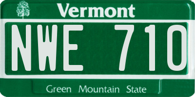 VT license plate NWE710