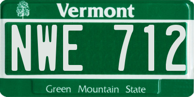 VT license plate NWE712