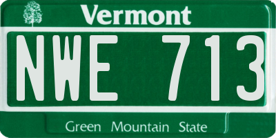 VT license plate NWE713