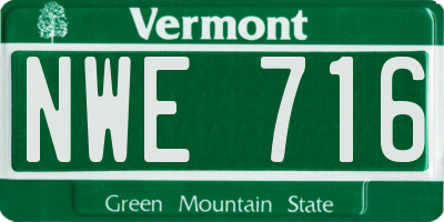 VT license plate NWE716