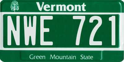VT license plate NWE721