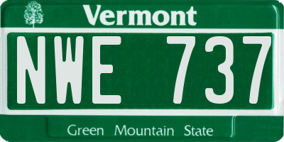 VT license plate NWE737