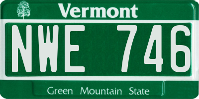 VT license plate NWE746