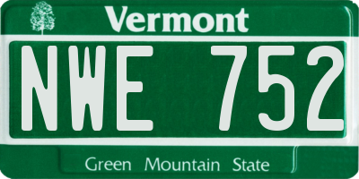 VT license plate NWE752